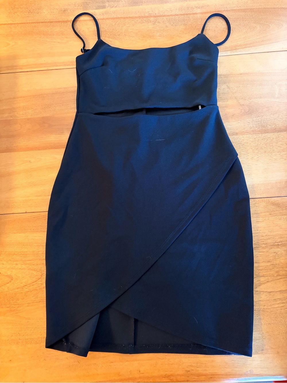 Lulus Black Spaghetti Strap Cutout Sheath Dress